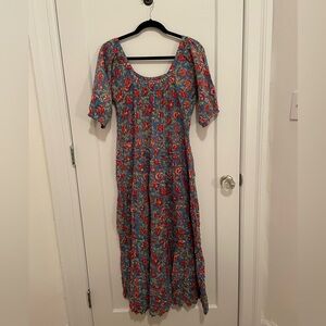 Flowy Blockprint Dress